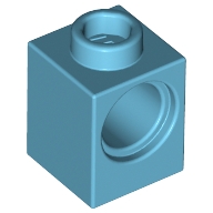 Lego kostka s otvorem (kostička s dírou) 1x1, azurová střední (6145253)